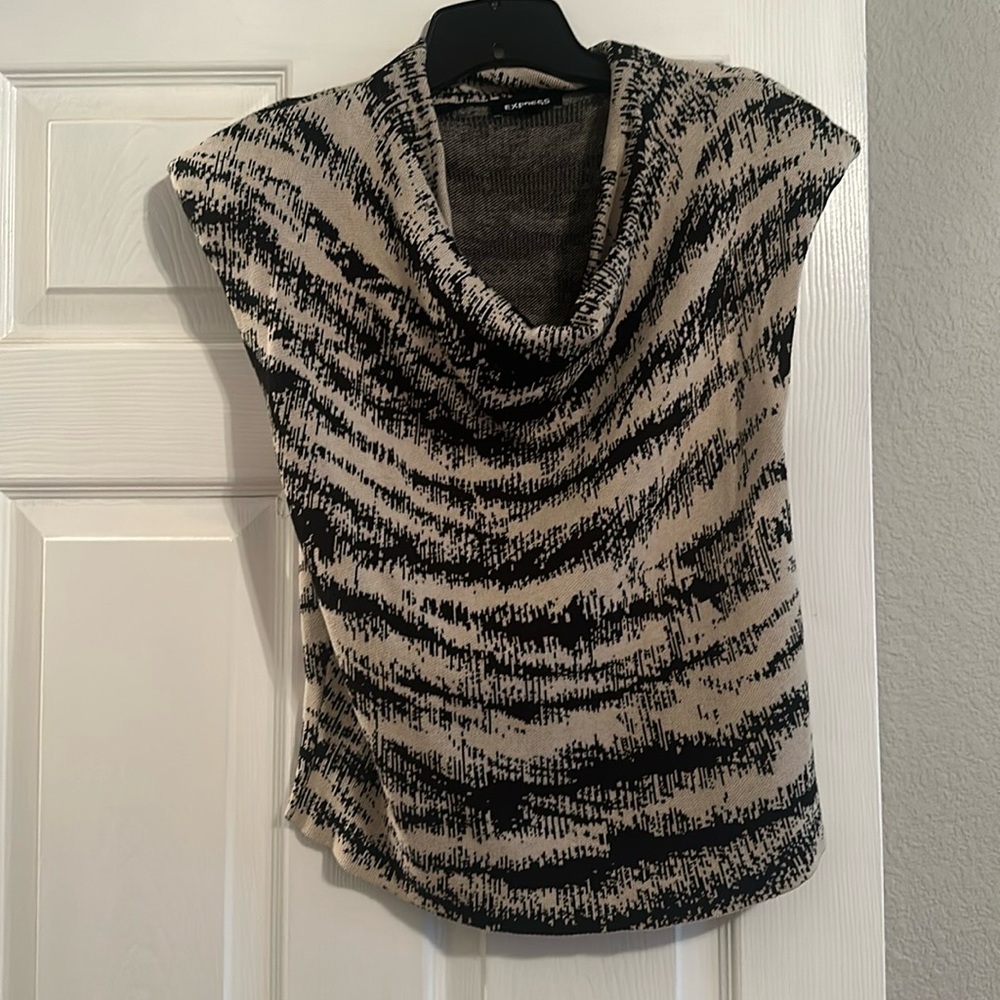 Express Cowl Neck w/ Padded Shoulder Sweater Tee